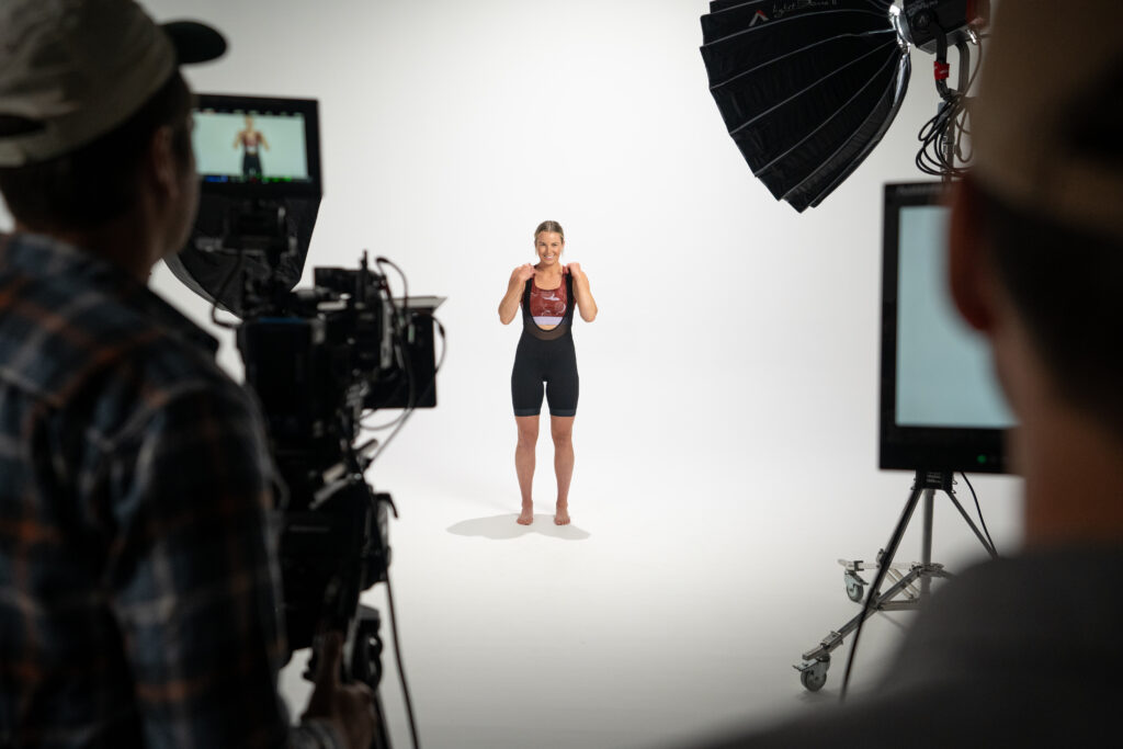 Idarado shooting in the large photo studio.