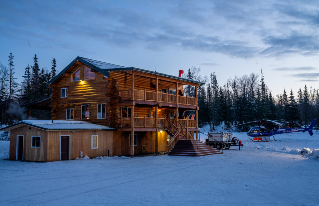 The lodge at Triple Point Expeditions during brand video production. 